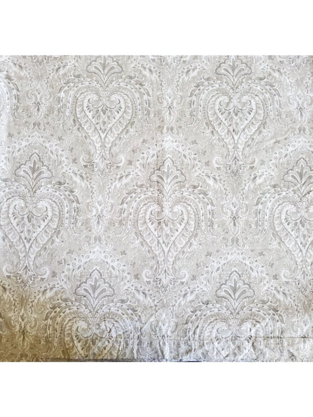NOS Vtg Envogue Paisley Shower Curtain 72x72 Beige White 100% Cotton Exotic Boho